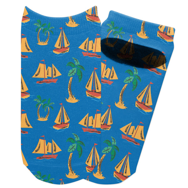 Custom Boats & Palm Trees Adult Ankle Socks