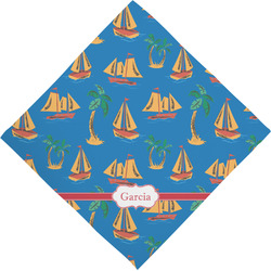 Boats & Palm Trees Dog Bandana Scarf w/ Name or Text