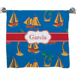 Boats & Palm Trees Bath Towel (Personalized)