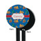 Boats & Palm Trees Black Plastic 5.5" Stir Stick - Single Sided - Round - Front & Back