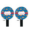 Boats & Palm Trees Black Plastic 7" Stir Stick - Double Sided - Round - Front & Back