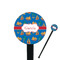 Boats & Palm Trees Black Plastic 7" Stir Stick - Round - Closeup