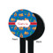 Boats & Palm Trees Black Plastic 7" Stir Stick - Single Sided - Round - Front & Back