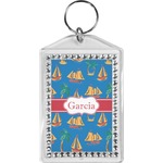 Boats & Palm Trees Bling Keychain (Personalized)