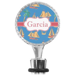 Boats & Palm Trees Wine Bottle Stopper (Personalized)