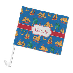 Boats & Palm Trees Car Flag (Personalized)