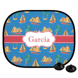 Boats & Palm Trees Car Side Window Sun Shade (Personalized)