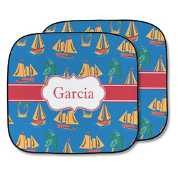 Boats & Palm Trees Car Sun Shade - Two Piece (Personalized)
