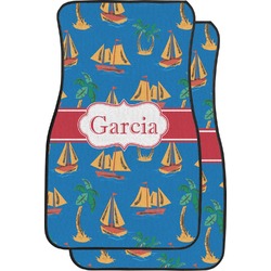 Boats & Palm Trees Car Floor Mats (Front Seat) (Personalized)