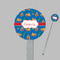 Boats & Palm Trees Clear Plastic 7" Stir Stick - Round - Closeup