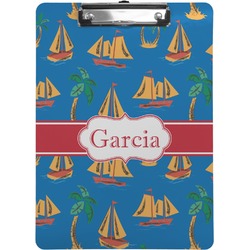 Boats & Palm Trees Clipboard (Letter Size) (Personalized)