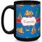 Boats & Palm Trees Coffee Mug - 15 oz - Black Full