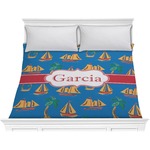 Boats & Palm Trees Comforter - King (Personalized)