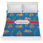 Boats & Palm Trees Comforter - Full / Queen (Personalized)