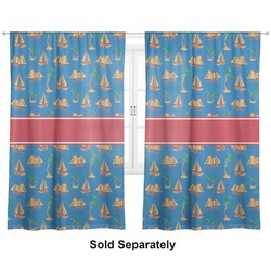 Boats & Palm Trees Curtain Panel - Custom Size