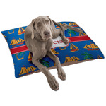 Boats & Palm Trees Dog Bed - Large w/ Name or Text