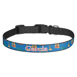 Boats & Palm Trees Dog Collar (Personalized)