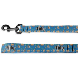 Boats & Palm Trees Deluxe Dog Leash - 4 ft (Personalized)