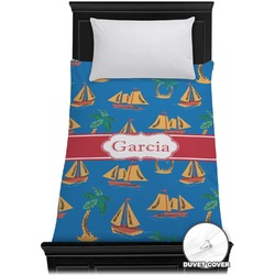 Boats & Palm Trees Duvet Cover - Twin (Personalized)