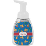 Boats & Palm Trees Foam Soap Bottle - White (Personalized)