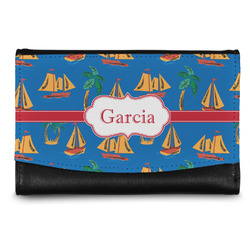 Boats & Palm Trees Genuine Leather Women's Wallet - Small (Personalized)