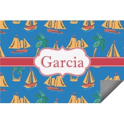 Boats & Palm Trees Indoor / Outdoor Rug - 4'x6' (Personalized)