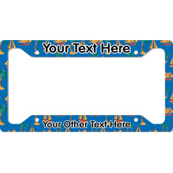 Boats & Palm Trees License Plate Frame - Style A (Personalized)