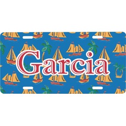 Boats & Palm Trees Front License Plate (Personalized)