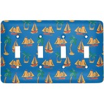 Boats & Palm Trees Light Switch Cover (4 Toggle Plate)