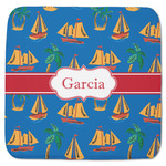 Boats & Palm Trees Memory Foam Bath Mat - 48"x48" (Personalized)