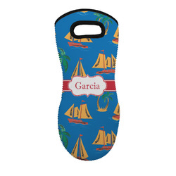 Boats & Palm Trees Neoprene Oven Mitt - Single w/ Name or Text