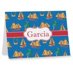 Boats & Palm Trees Note cards (Personalized)