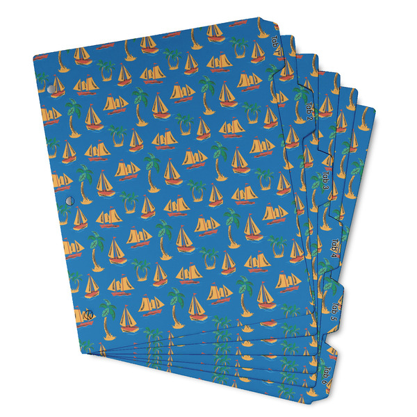 Custom Boats & Palm Trees Binder Tab Divider - Set of 6 (Personalized)