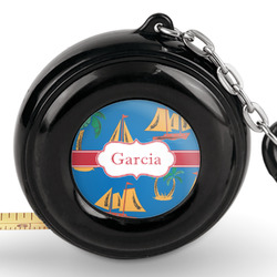 Boats & Palm Trees Pocket Tape Measure - 6 Ft w/ Carabiner Clip (Personalized)