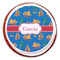 Boats & Palm Trees Printed Icing Circle - Large - On Cookie