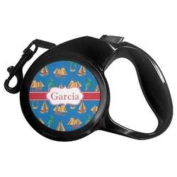 Boats & Palm Trees Retractable Dog Leash (Personalized)
