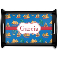 Boats & Palm Trees Wooden Tray (Personalized)