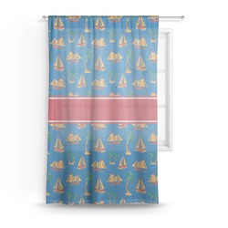 Boats & Palm Trees Sheer Curtain - 50"x84"