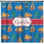 Boats & Palm Trees Shower Curtain - Custom Size (Personalized)