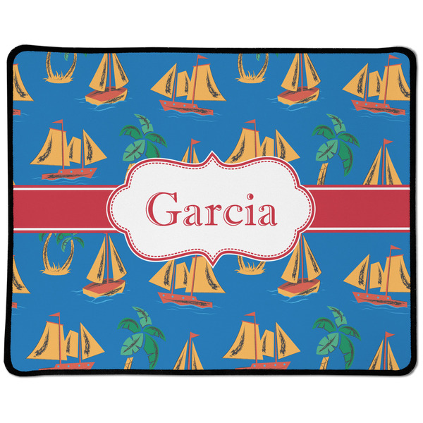 Custom Boats & Palm Trees Large Gaming Mouse Pad - 12.5" x 10" (Personalized)