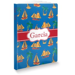 Boats & Palm Trees Softbound Notebook - 5.75" x 8" (Personalized)