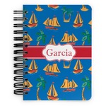 Boats & Palm Trees Spiral Notebook - 5x7 w/ Name or Text