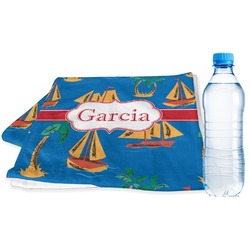 Boats & Palm Trees Sports & Fitness Towel (Personalized)