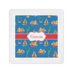 Boats & Palm Trees Standard Cocktail Napkins (Personalized)