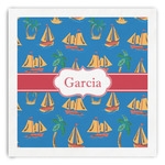 Boats & Palm Trees Paper Dinner Napkins (Personalized)