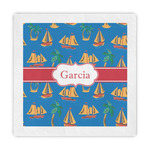 Boats & Palm Trees Decorative Paper Napkins (Personalized)