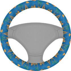 Boats & Palm Trees Steering Wheel Cover