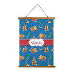 Boats & Palm Trees Wall Hanging Tapestry - Tall (Personalized)