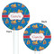 Boats & Palm Trees White Plastic 5.5" Stir Stick - Double Sided - Round - Front & Back