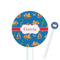 Boats & Palm Trees White Plastic 5.5" Stir Stick - Round - Closeup